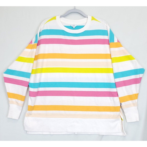Crown & Ivy Sweater Multicolor Color Stripe Women L - Picture 1 of 10